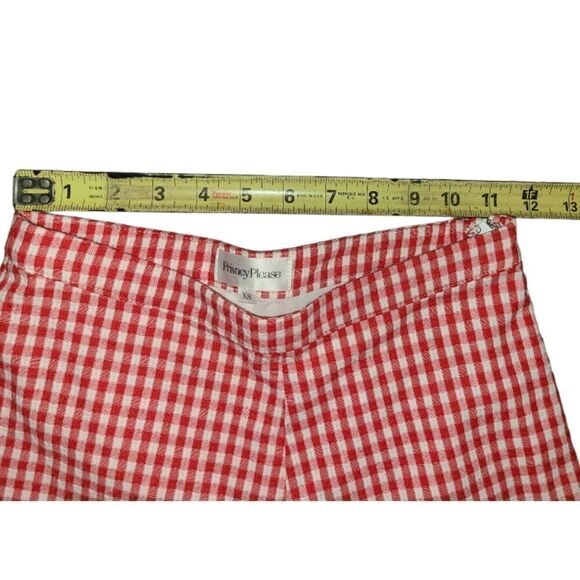 Privacy Please Baldwin Cropped Pants in Red and White plaid size xs - Picture 3 of 10
